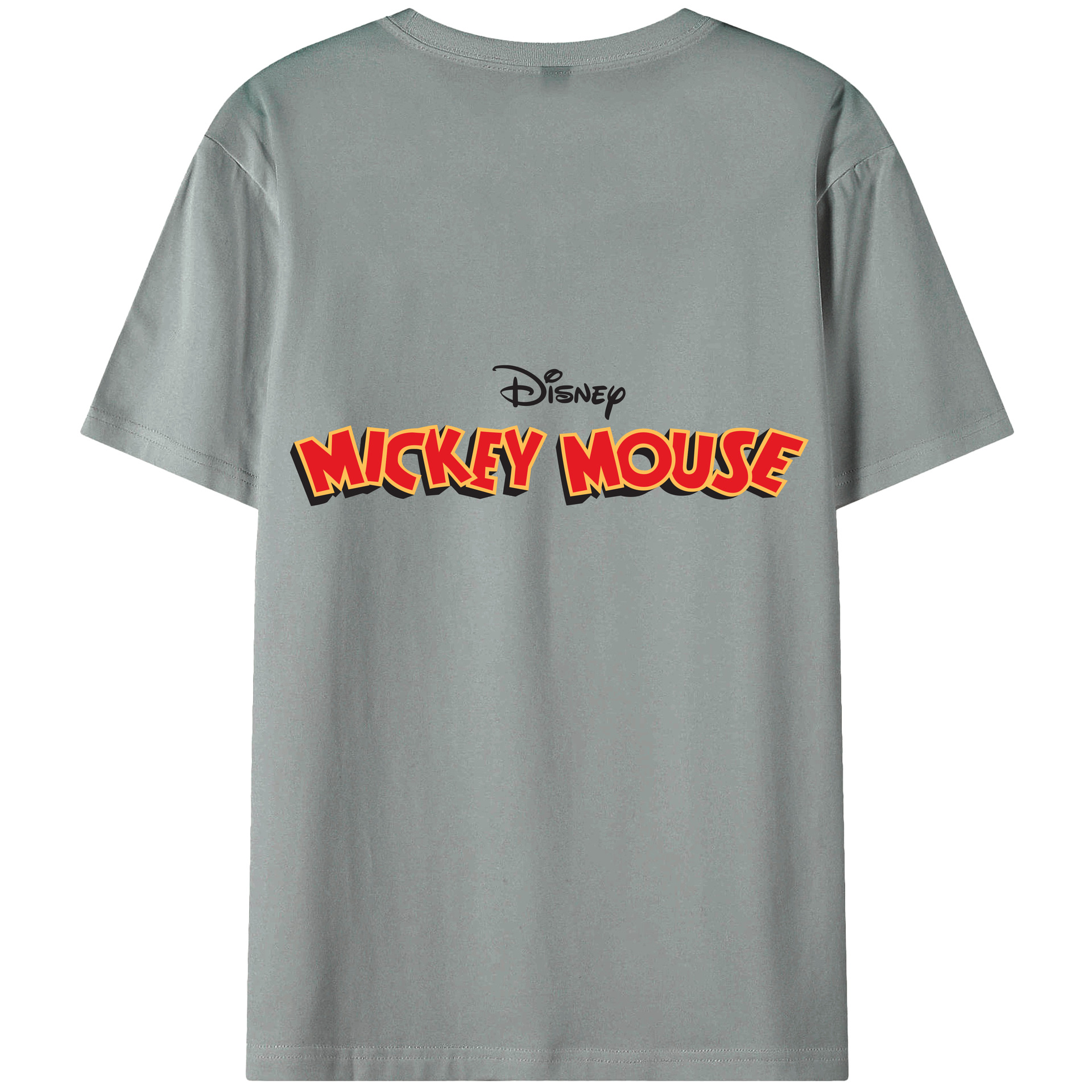 ミッキーマウス Mickey Mouse 綿100％ メンズ半袖Tシャツ（バックプリント） 通気性